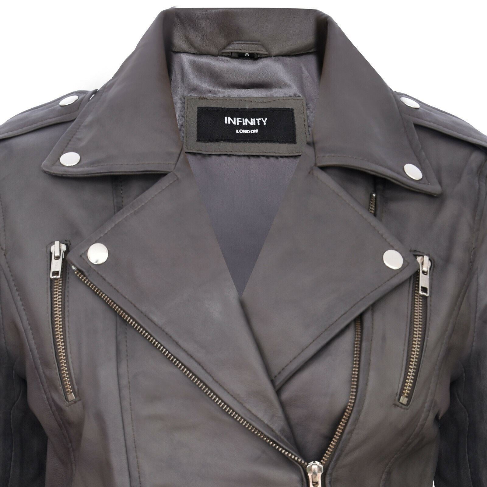 Womens Leather Brando Biker Jacket - Orlando