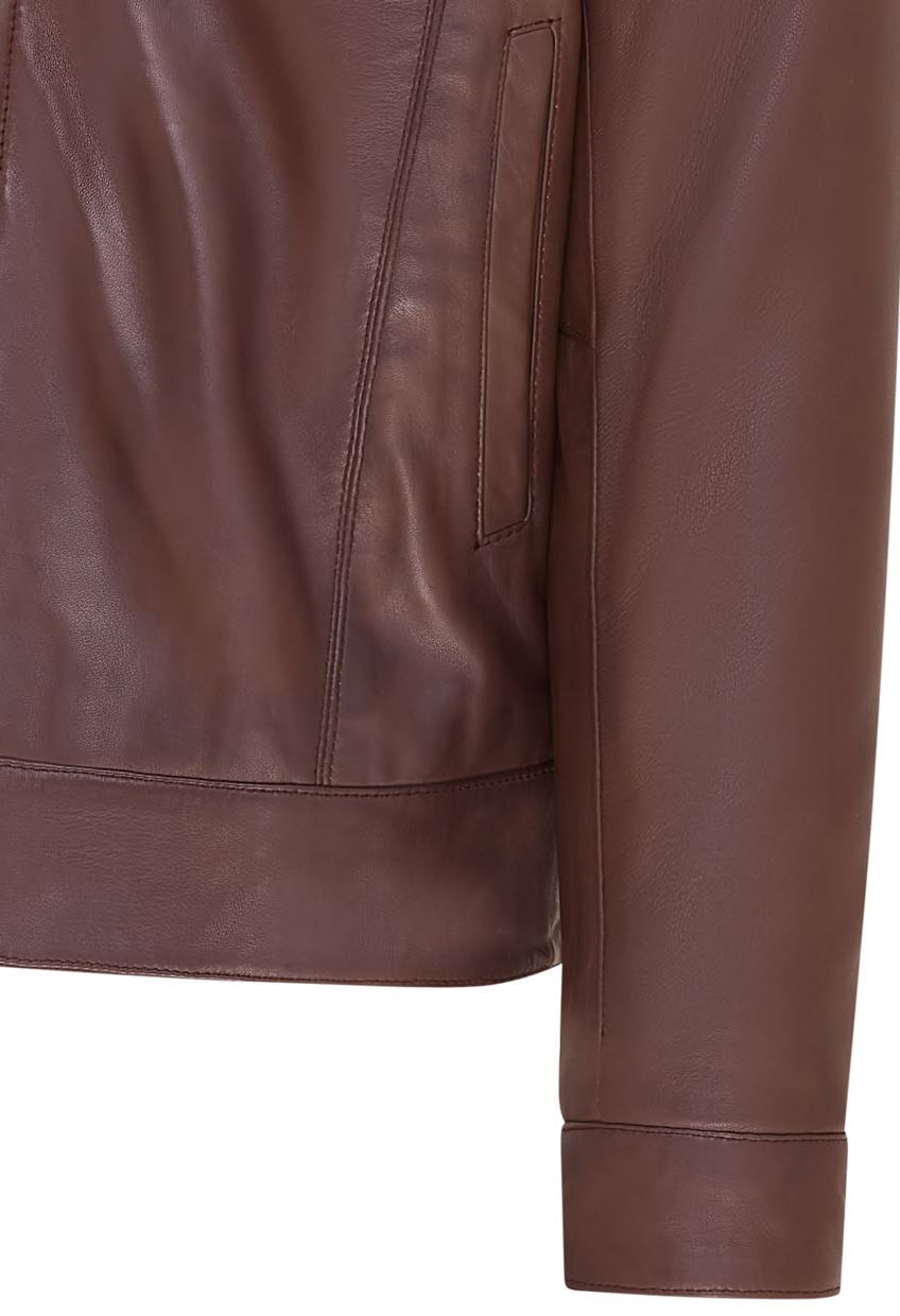 Mens Retro Classic Leather Harrington Biker Jacket - Drammen