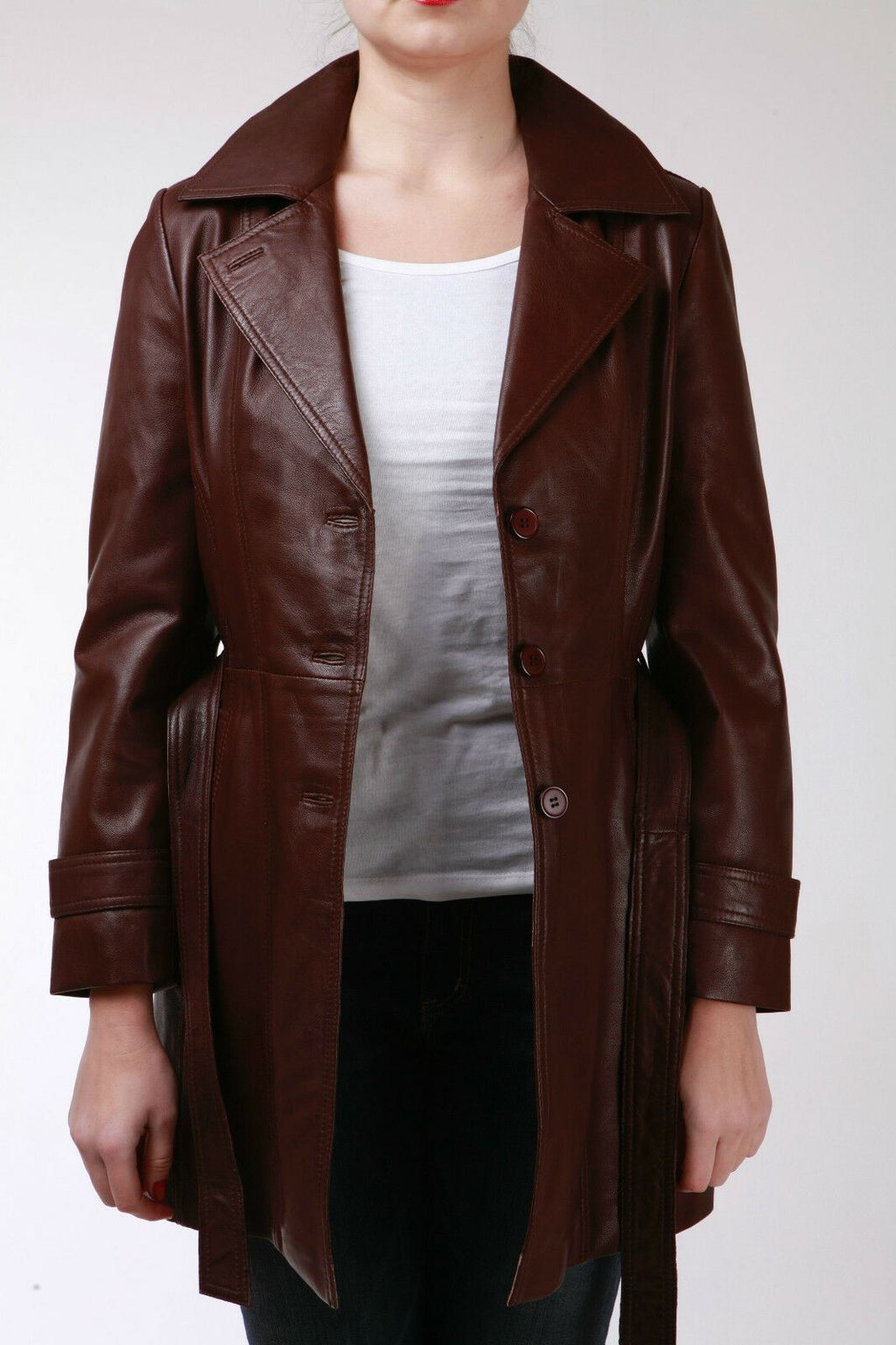 Womens 3/4 Length Trench Coat-Ranchi