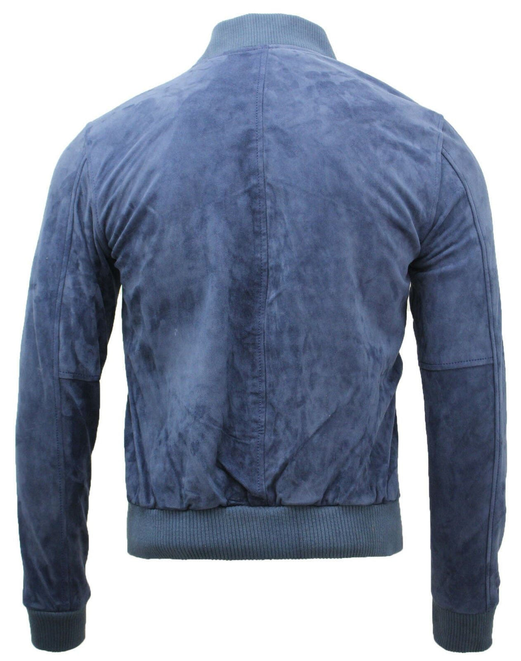 Mens Varsity Soft Suede Leather Bomber Jacket