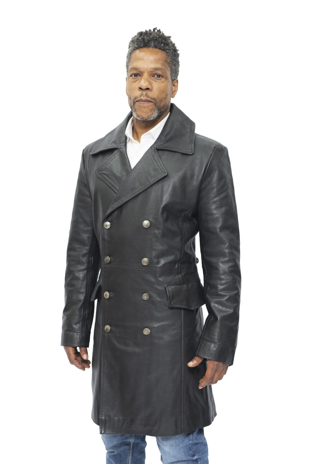 Mens Cowhide Leather Peacoat-Cordoba