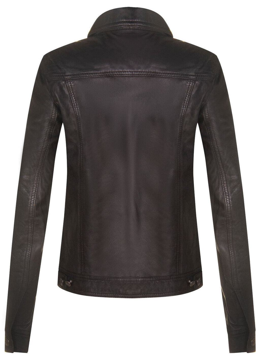 Womens Leather Trucker Jeans Jacket-Anderlecht