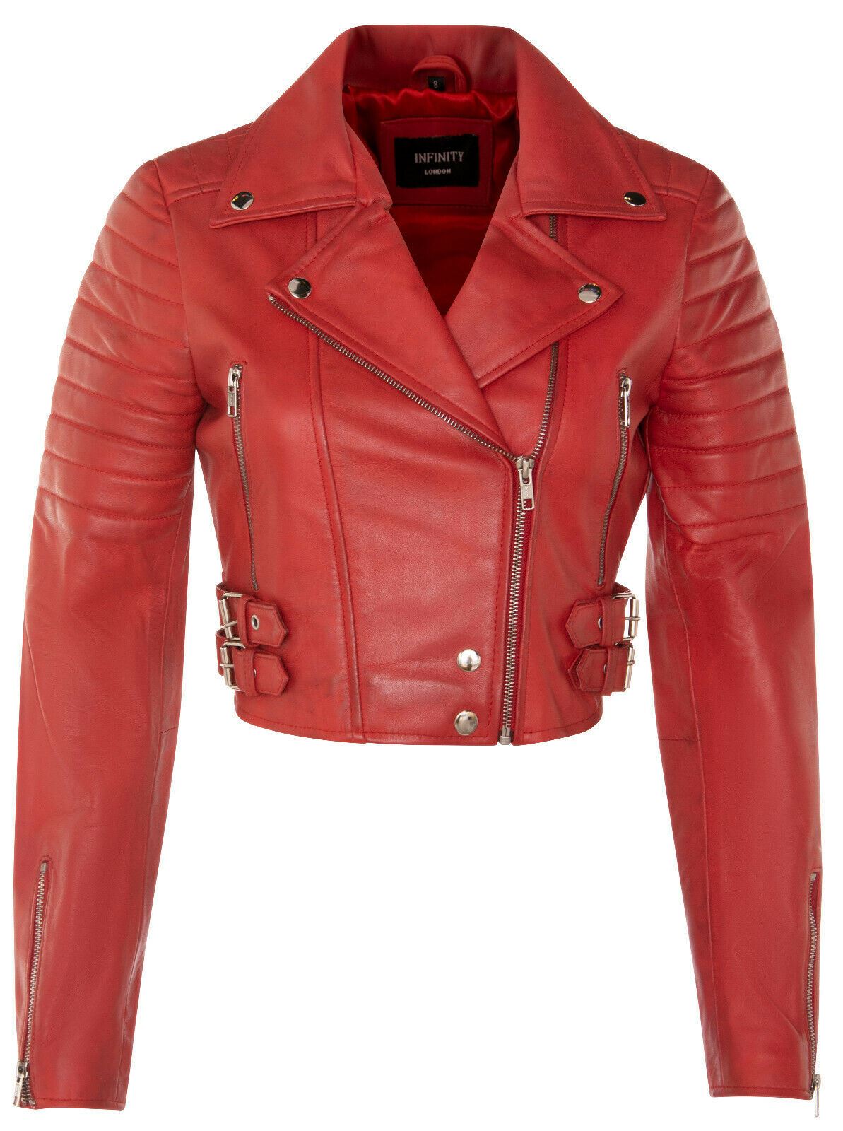 Womens Brando Cropped Leather Jacket-Longtown