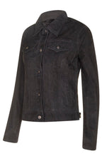 Womens Goat Suede Trucker Jeans Jacket-Astoria