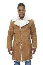 Mens Warm Sheepskin Trench Coat-Managua