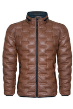 Mens Quilted Puffer Leather Bomber Jacket - Torpoint