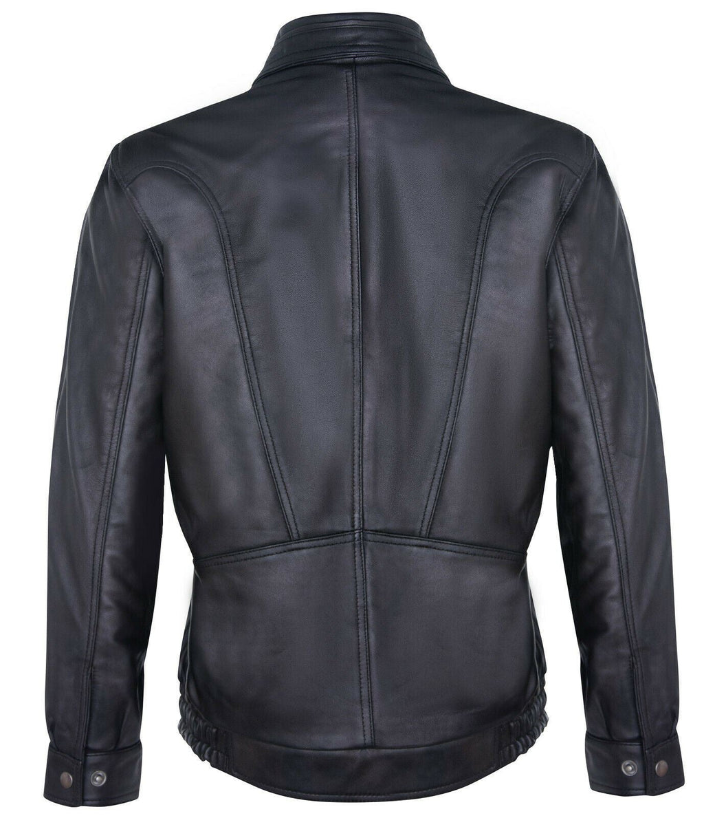 Mens Leather Bluson Tailored Bomber Jacket