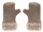 Womens Shearling  Mittens Fingerless Cuffs Toscana Suede Sheepskin Fur