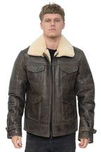 Mens Sheepskin Classic Safari Jacket-Arezzo