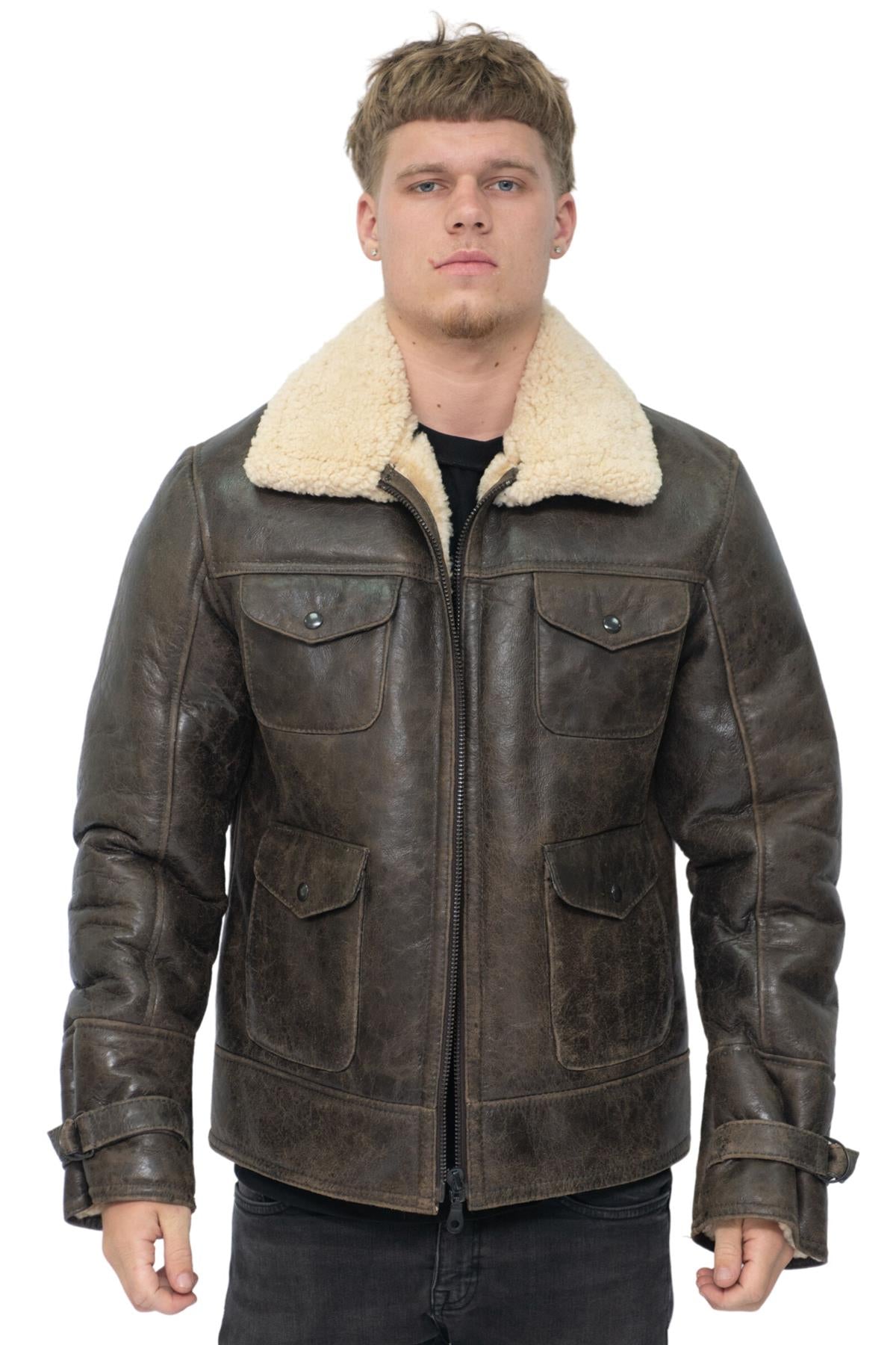 Mens Sheepskin Classic Safari Jacket-Arezzo