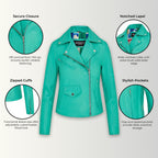 Women's Classic Brando Biker Leather Jacket - Broome