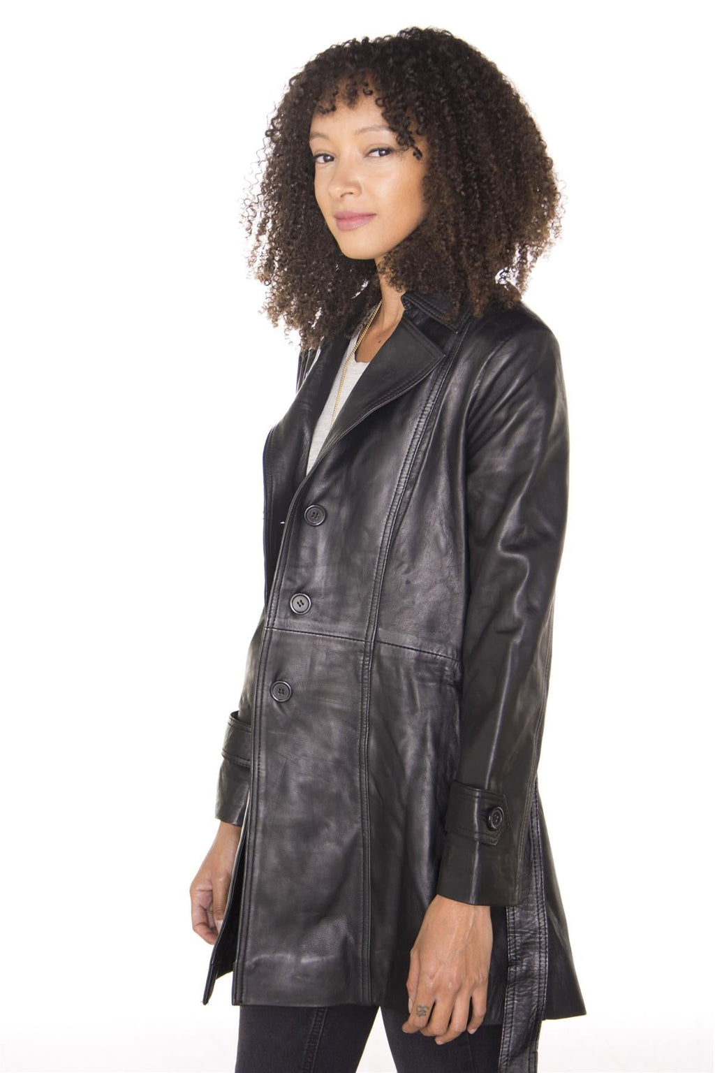 Womens 3/4 Length Trench Coat-Ranchi