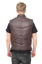 Mens Classic Leather Puffer Waistcoat-Nottingham
