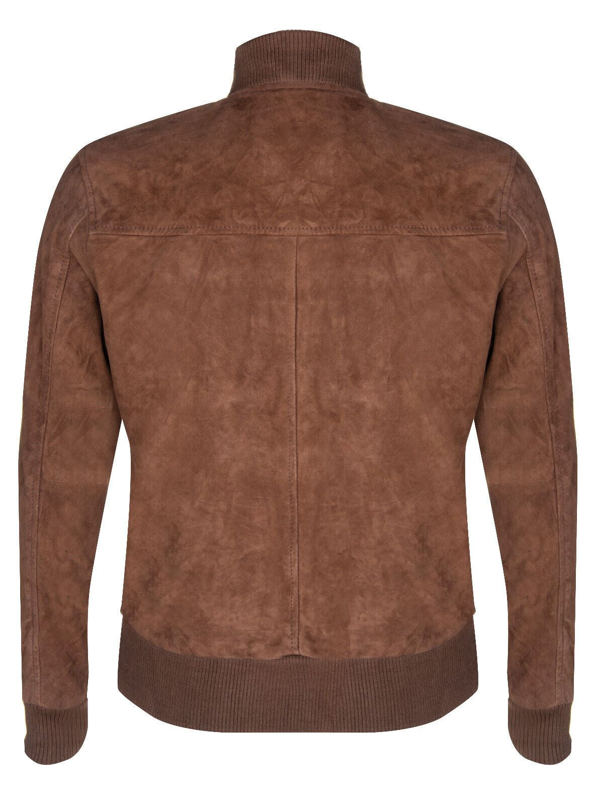 Mens Suede Leather MA-1 Varsity Bomber Jacket