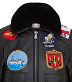 Women's A2 Top Gun Leather Bomber Jacket-Sunbury