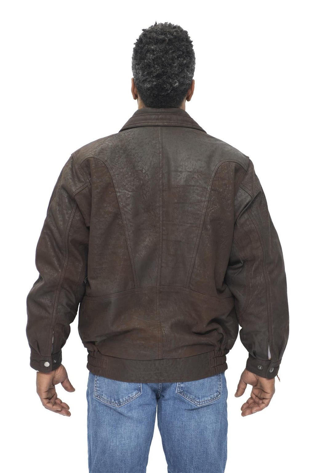 Mens Classic Harrington Bomber Leather Jacket-Minsk