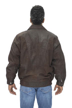 Mens Classic Harrington Bomber Leather Jacket-Minsk