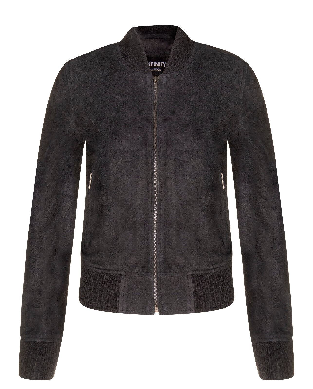 Womens Classic MA-1 Suede Bomber Jacket-Newbury