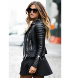 Alison Black Leather Biker Jacket