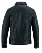 Fernando 's Classic Mens Black Leather Trucker Jacket
