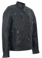 Mens Moto Leather Biker Jacket-Taiwan