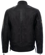 Mens Racing Leather Biker Jacket-Portland