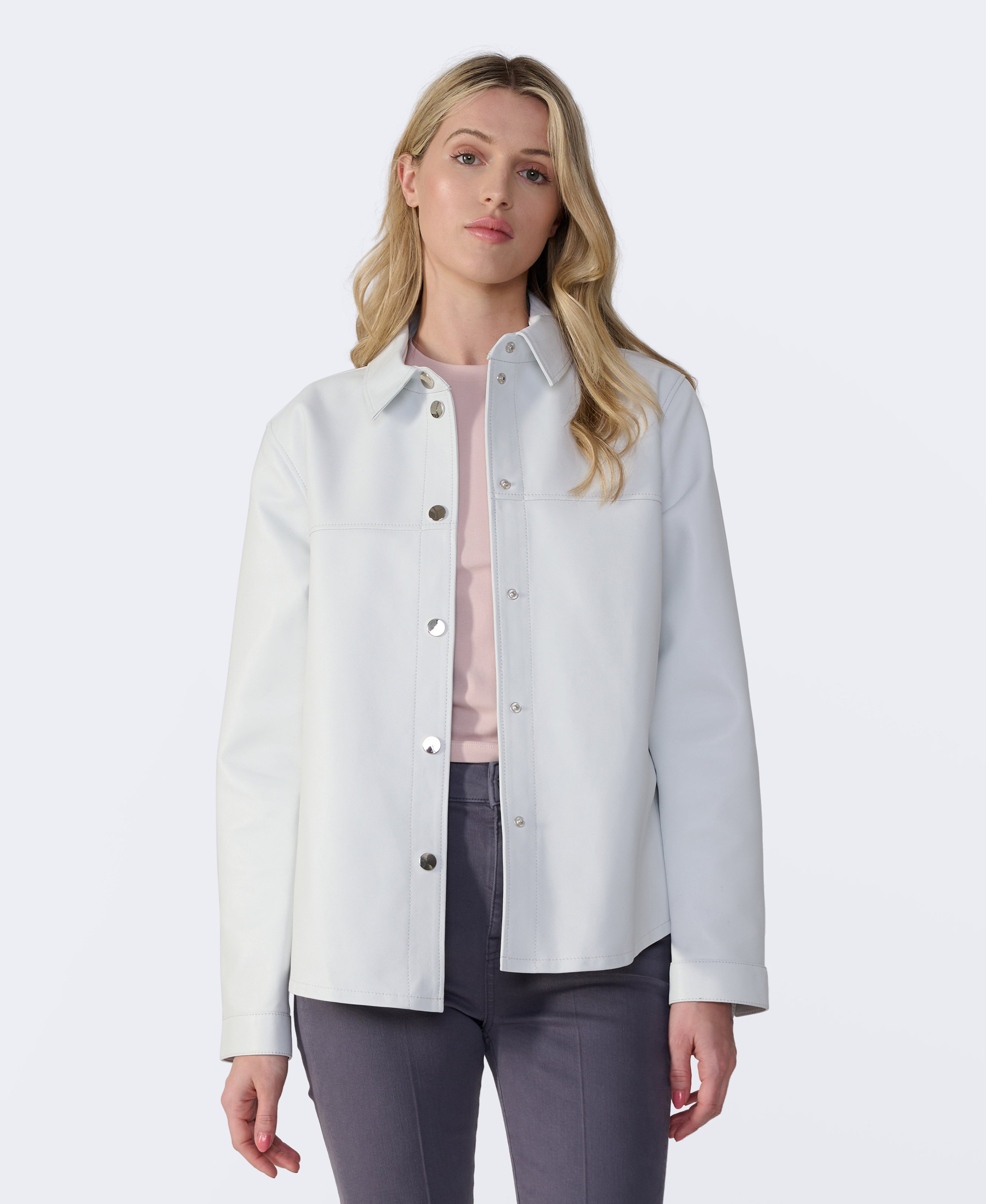 Frankie Leather Shirt Jacket