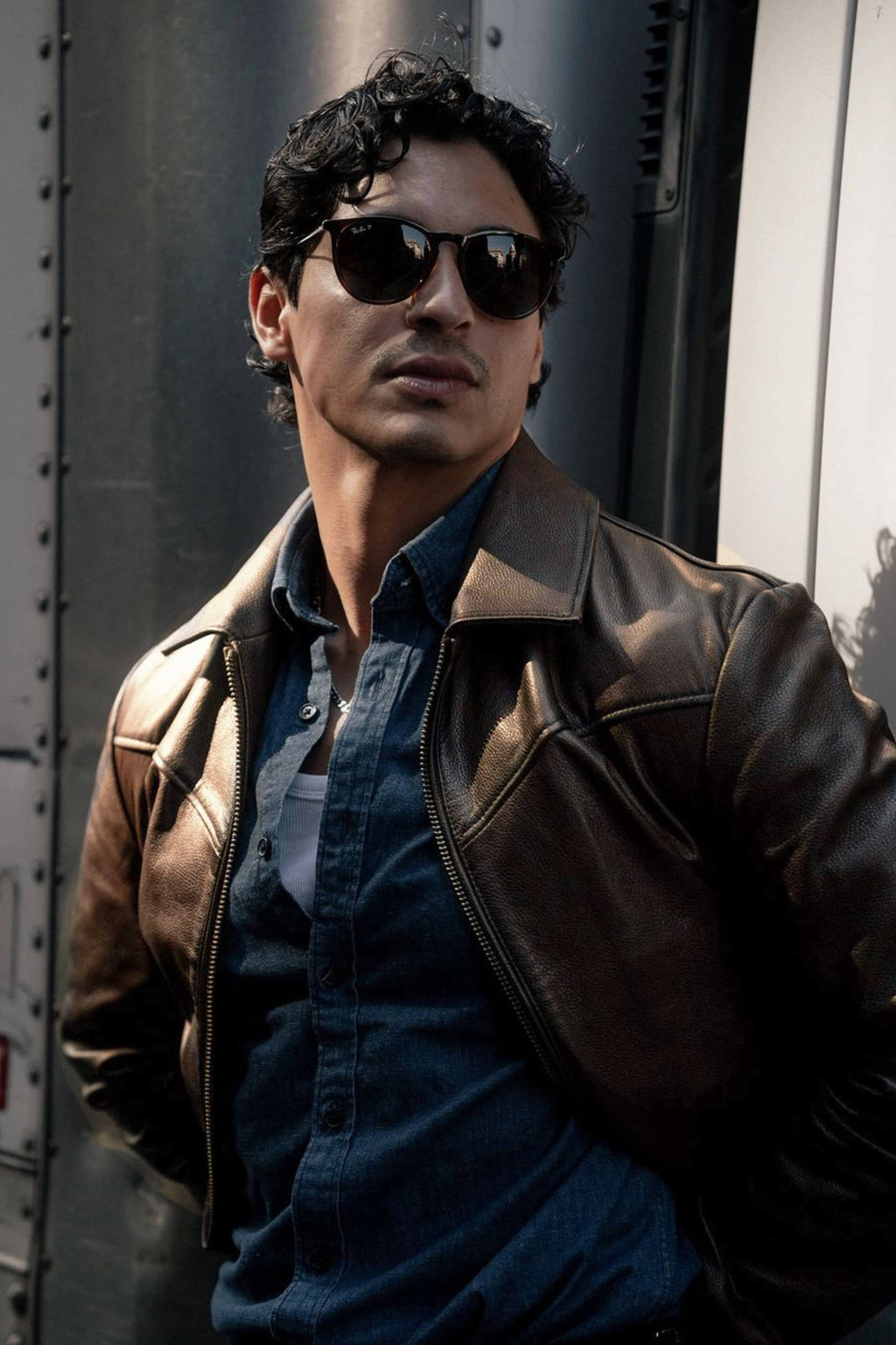 Hendrix: Vintage Brown Leather Jacket (Man)