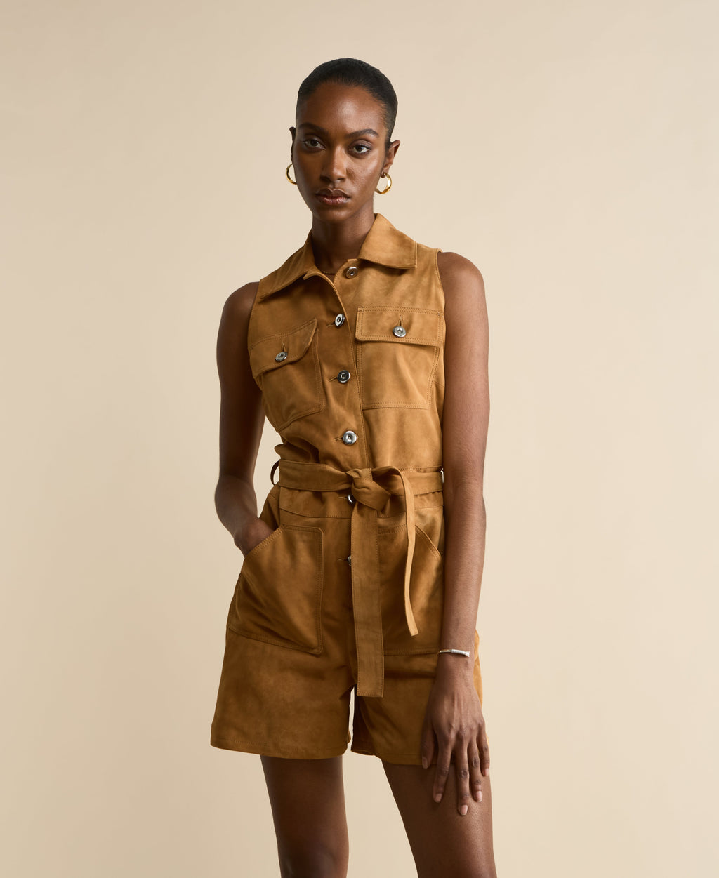 Alina Suede Romper