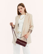 Harley Burgundy Woven Leather Handbag