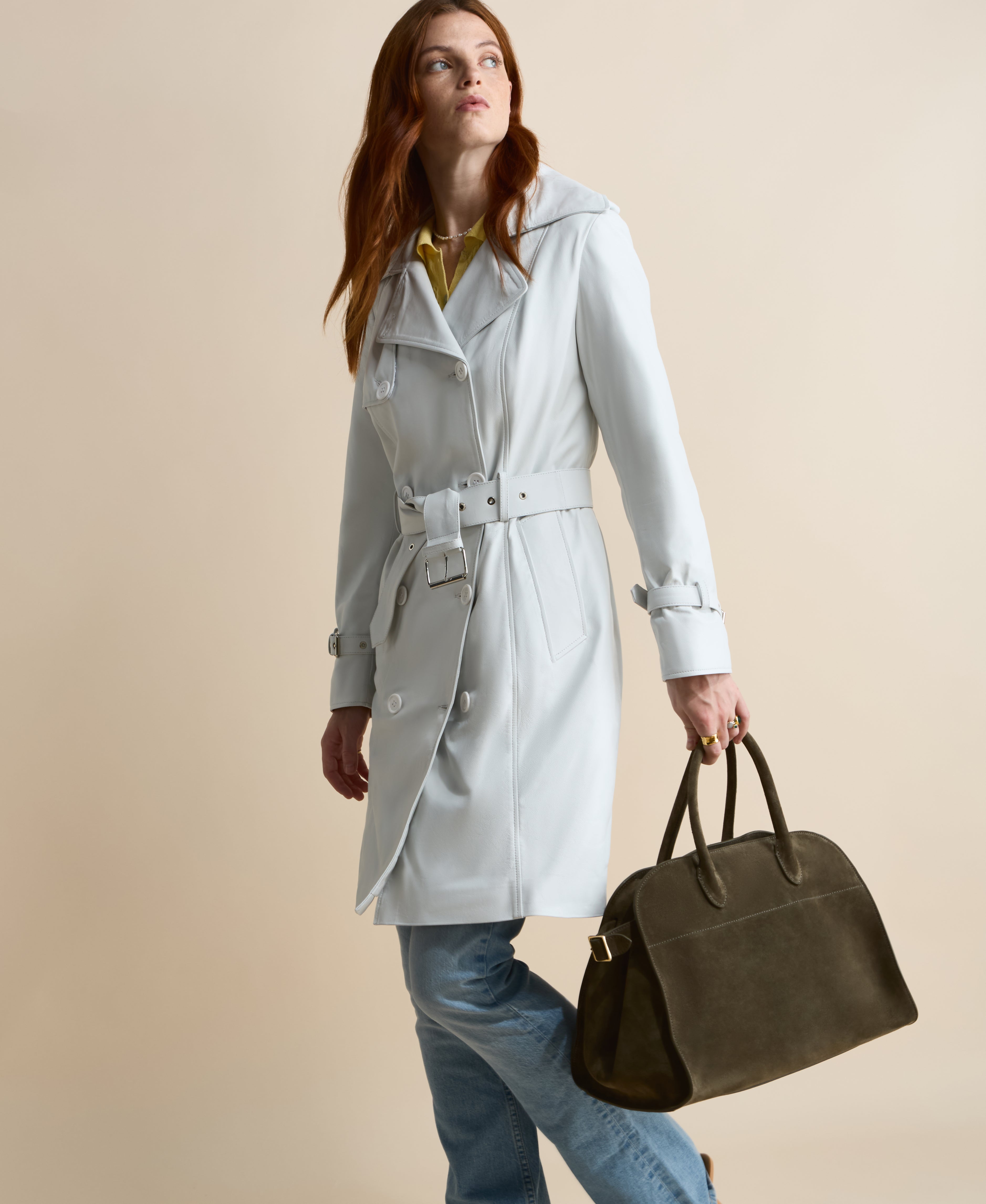 Soho Leather Trench Coat