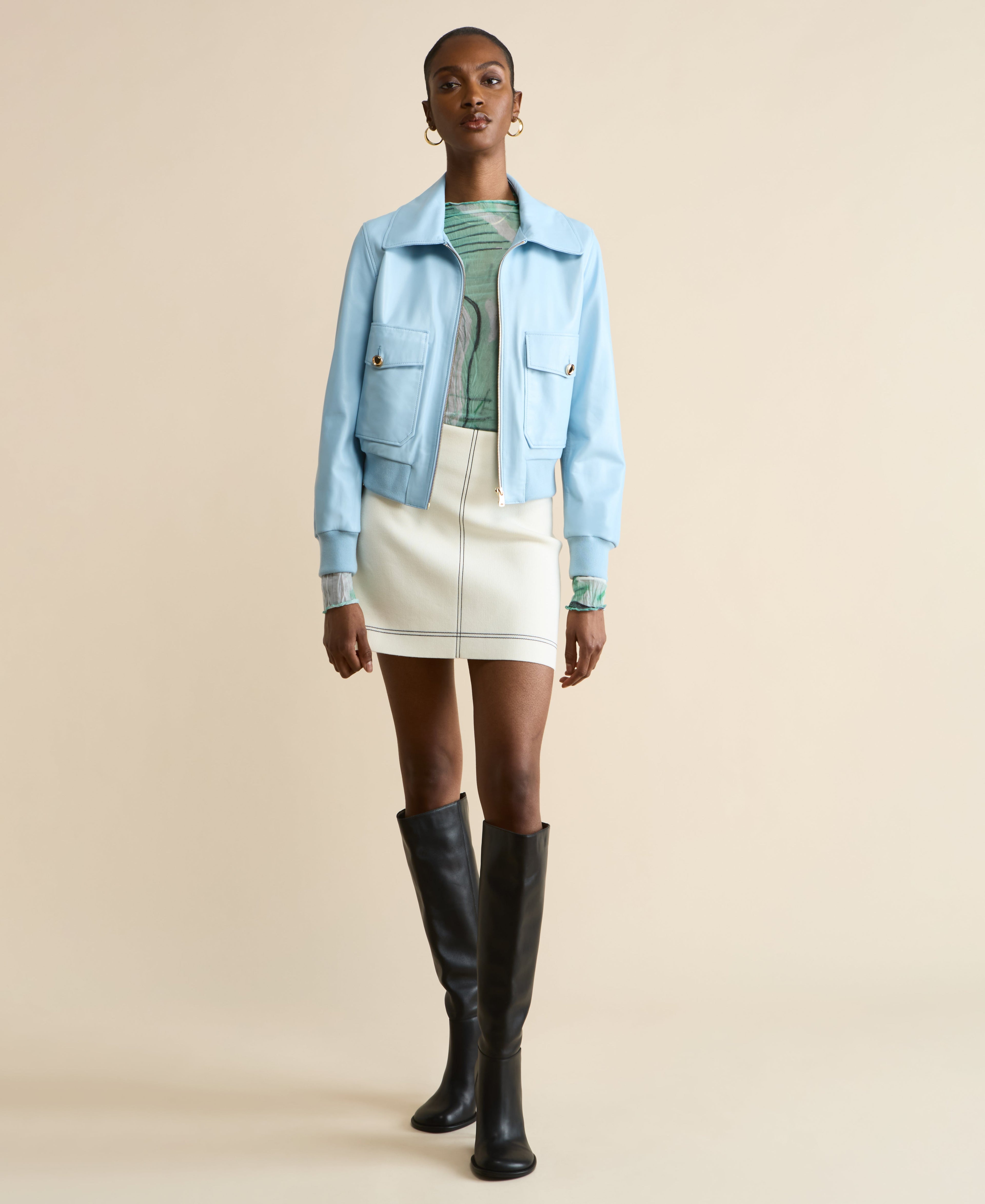 Florence Leather Bomber Jacket