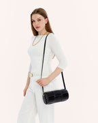 Harley Black Woven Leather Handbag