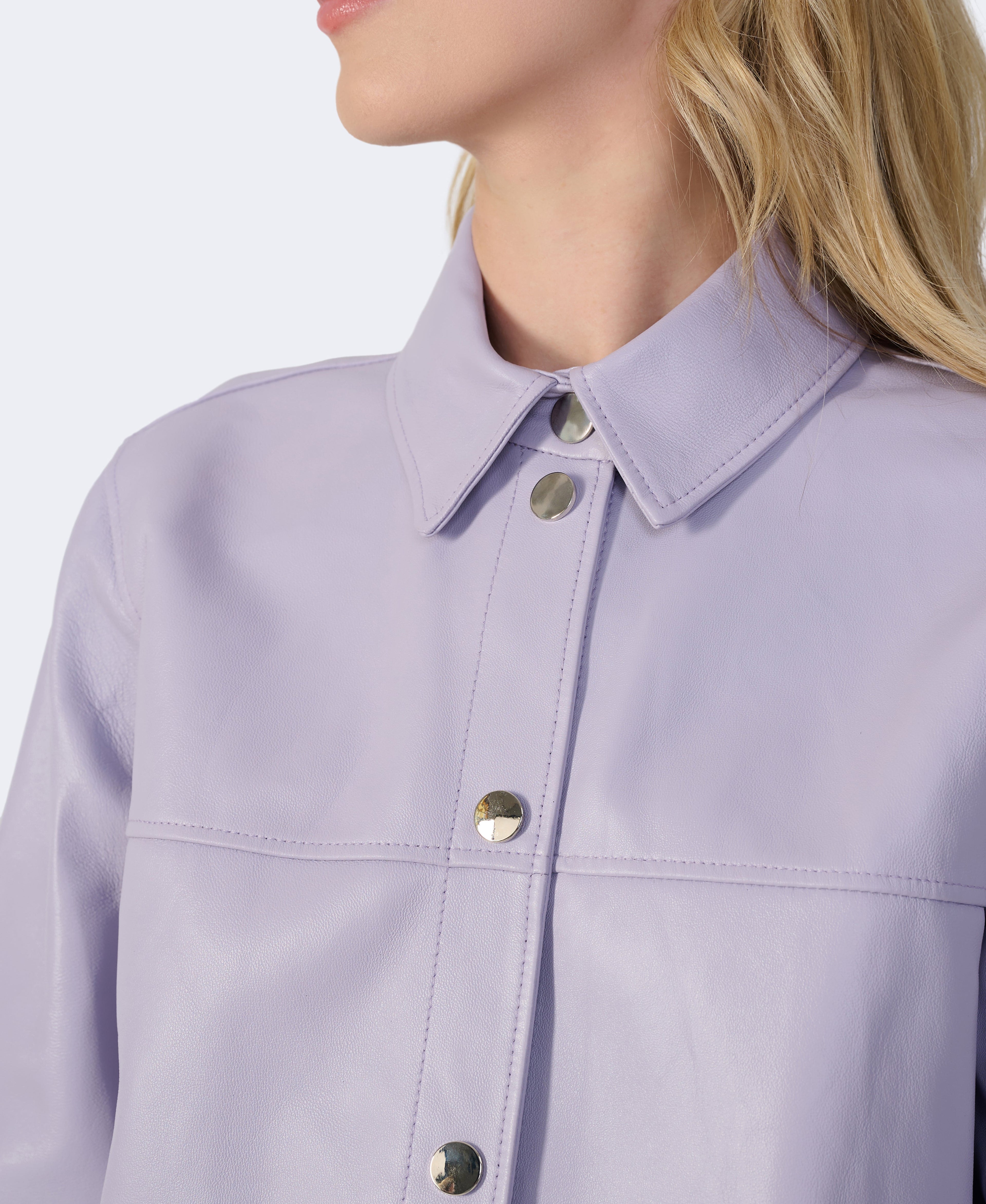 Frankie Leather Shirt Jacket