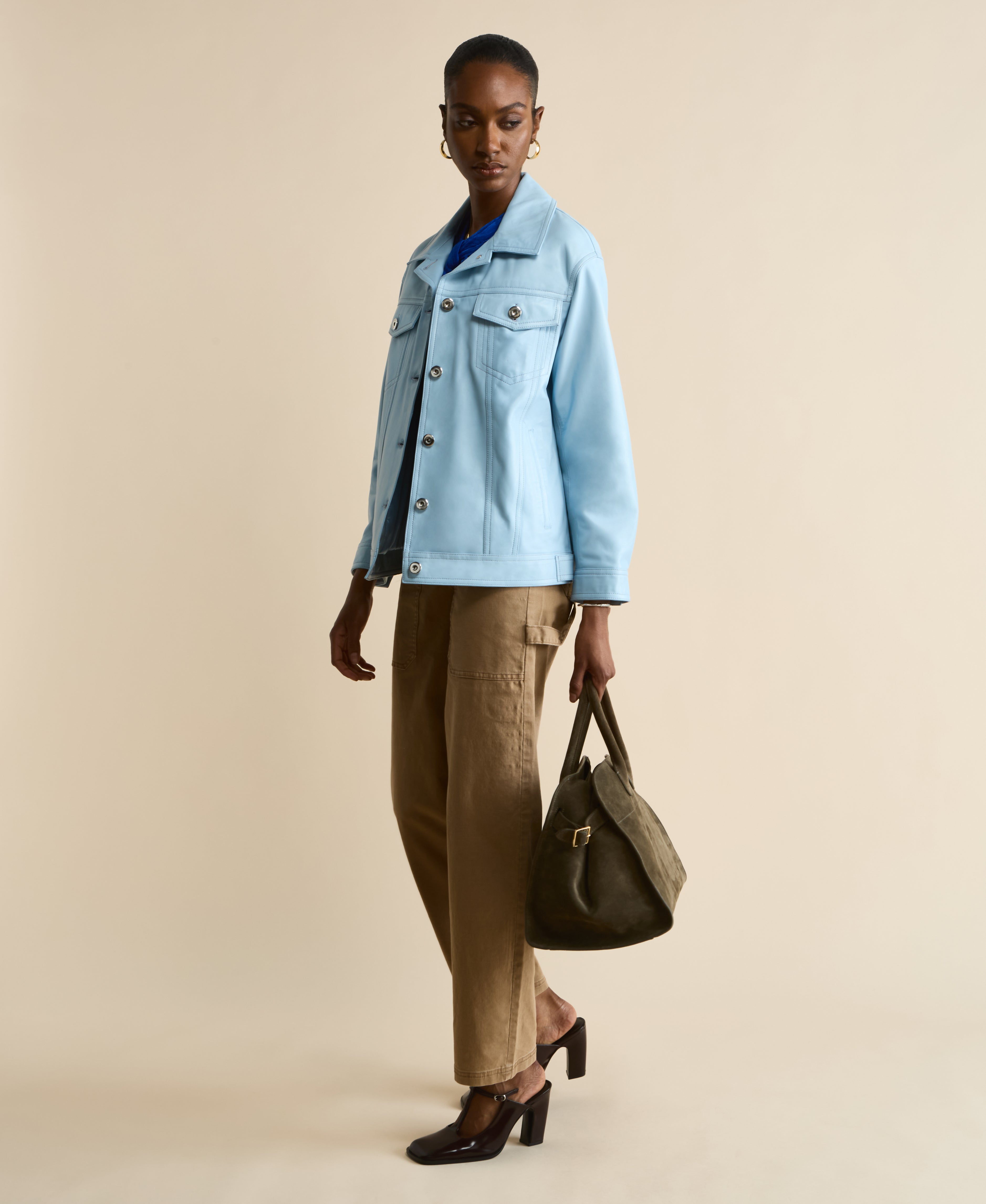 Bobbie Leather Shirt Jacket