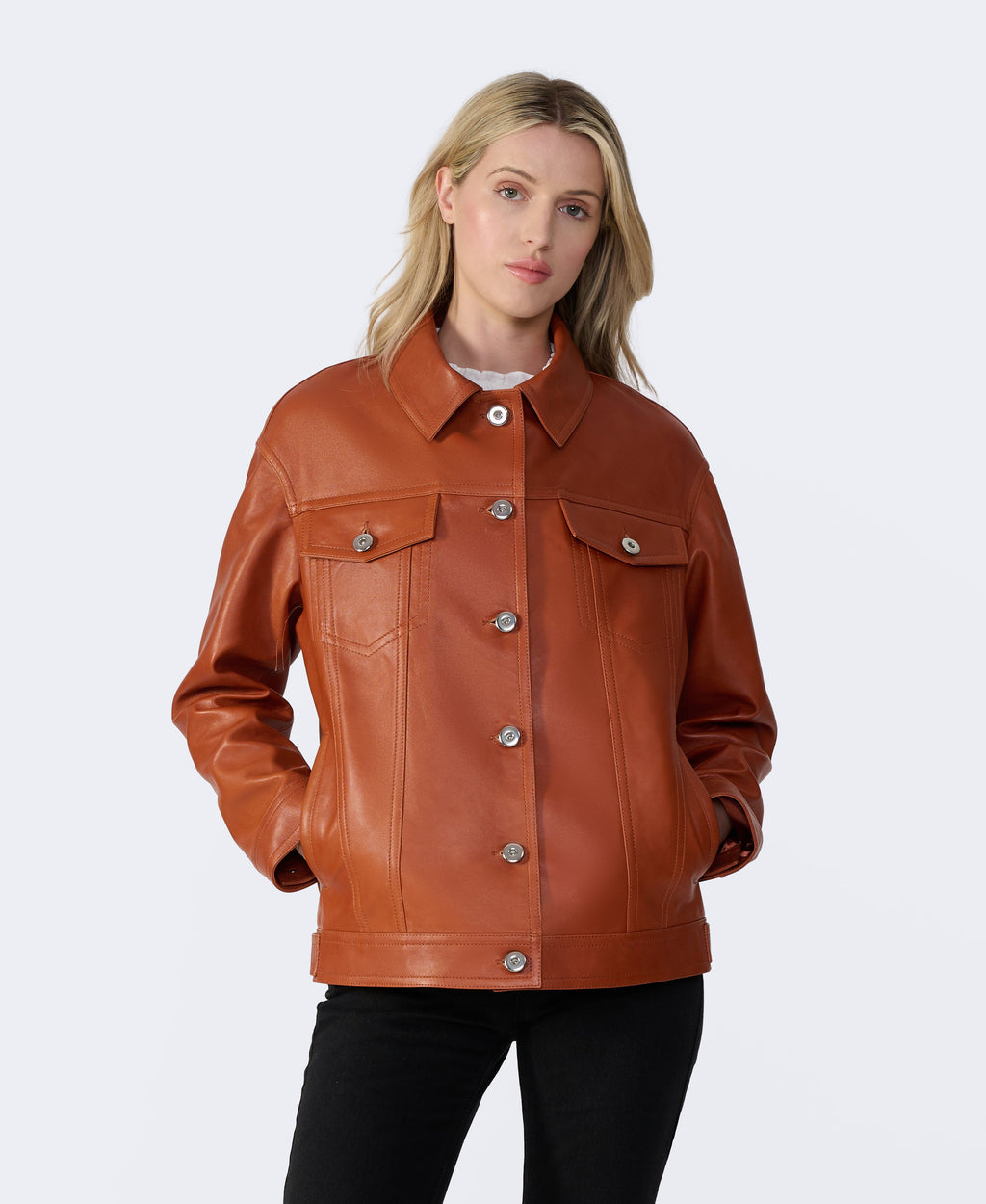 Bobbie Leather Shirt Jacket