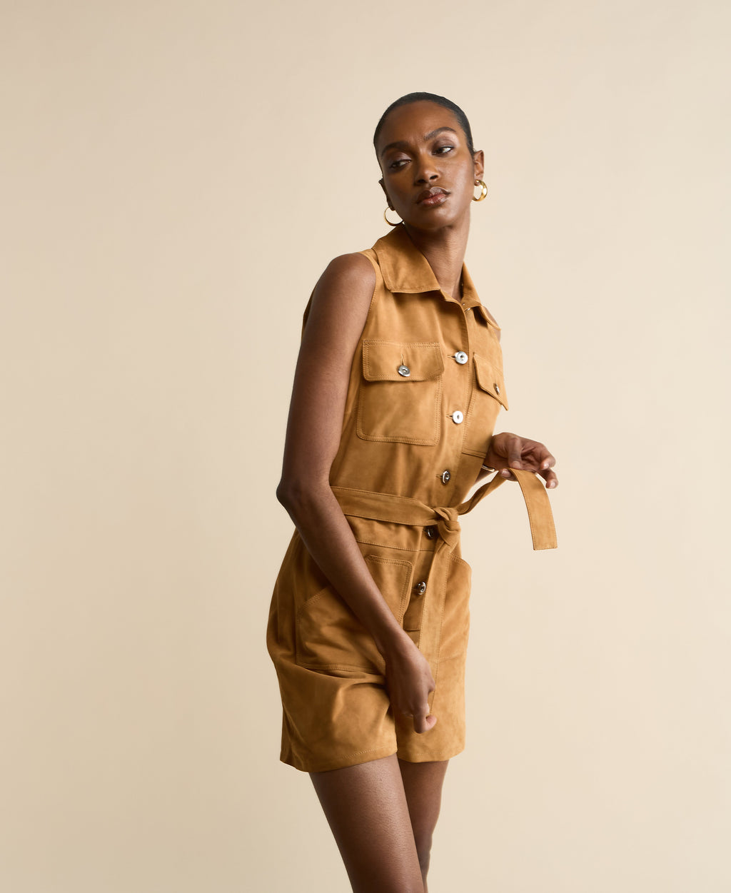 Alina Suede Romper