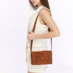 Hoxton Tan Woven Suede Handbag