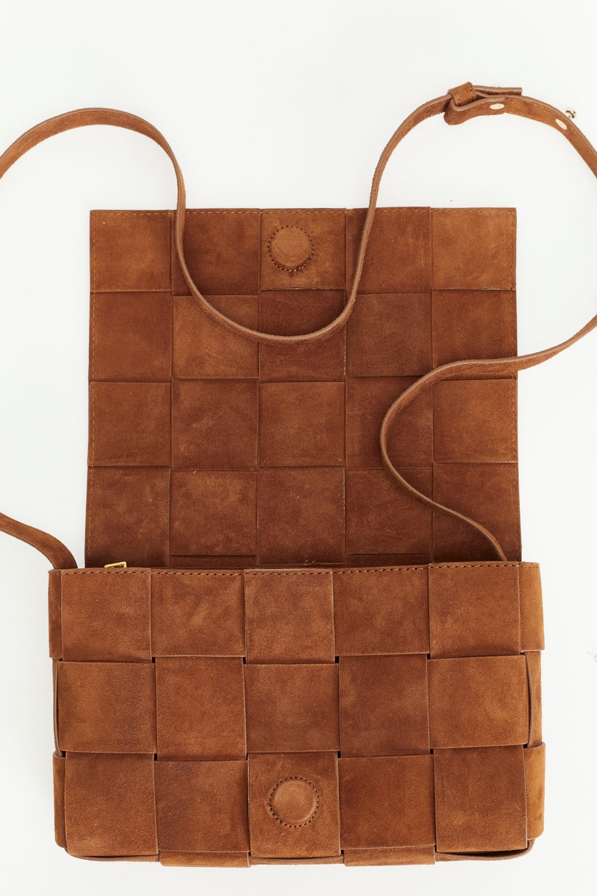Hoxton Tan Woven Suede Handbag