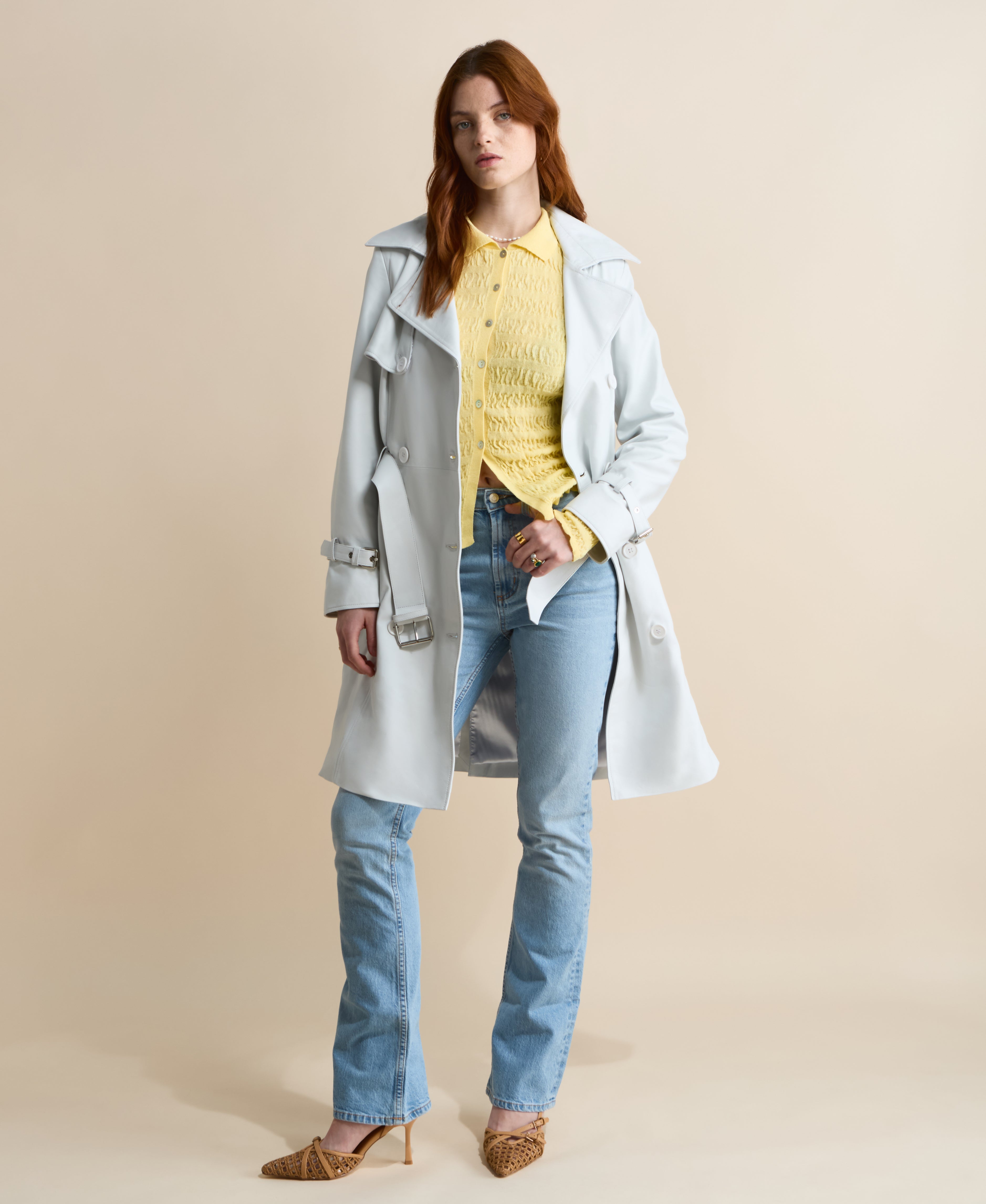 Soho Leather Trench Coat