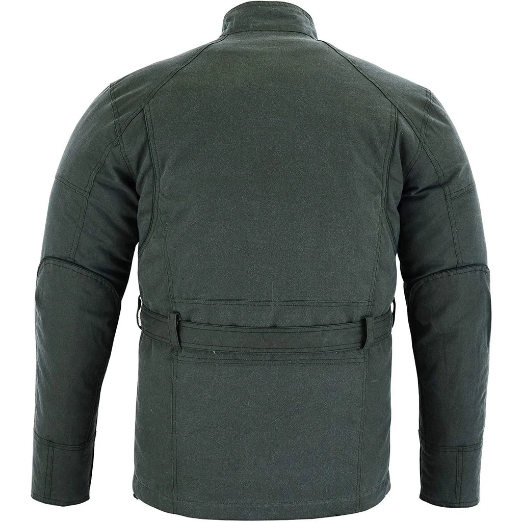 Gallanto Wax Cotton Armoured Motorcycle Motorbike Jacket Waterproof