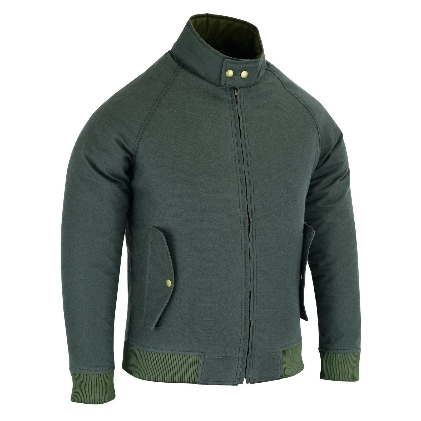Gallanto Wax Cotton Armoured Bomber Jacket Waterproof Biker Motorcycle