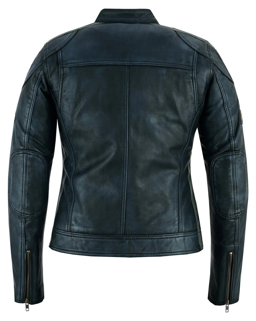 Gallanto Women's Fashion Black Leather Biker Style Jacket with Badges