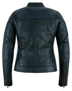 Gallanto Women's Fashion Black Leather Biker Style Jacket with Badges