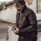 Maverick Leather Bomber Jacket | Distressed Brown