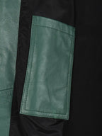 Kandis Women's Green Real Leather Car Coat