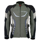 Grey and Black Ladies  Fabric Biker Jacket Armoured