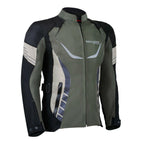 Grey and Black Ladies  Fabric Biker Jacket Armoured