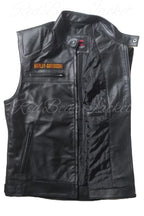 Harley Davidson HD Passing Link Leather Vest For Men With Eaglemark Embroidered Patches