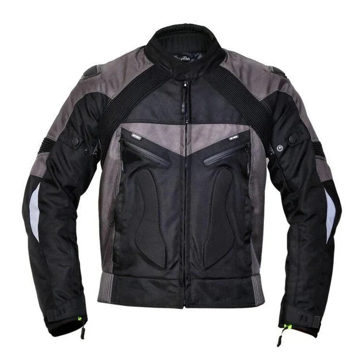 Hawk Black/Grey Textile Biker Motorcycle Waterproof Armoured Jacket